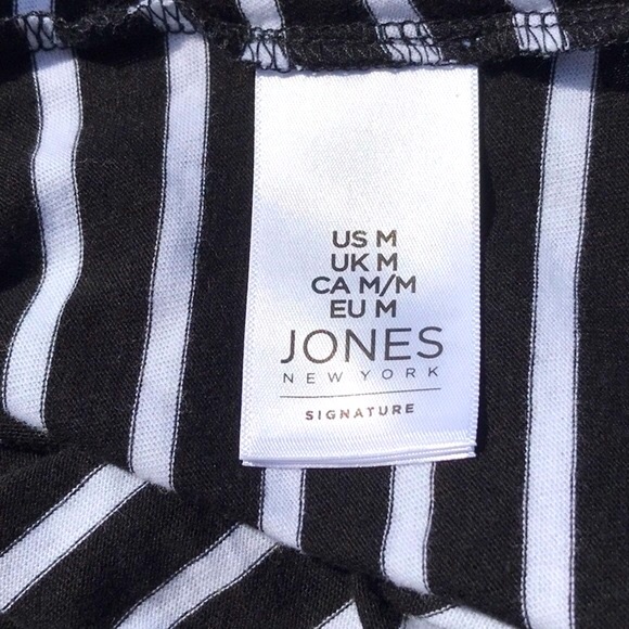 NWT Jones New York Signature Black & White Striped Sleeveless Tunic Top Size Med - Picture 13 of 14